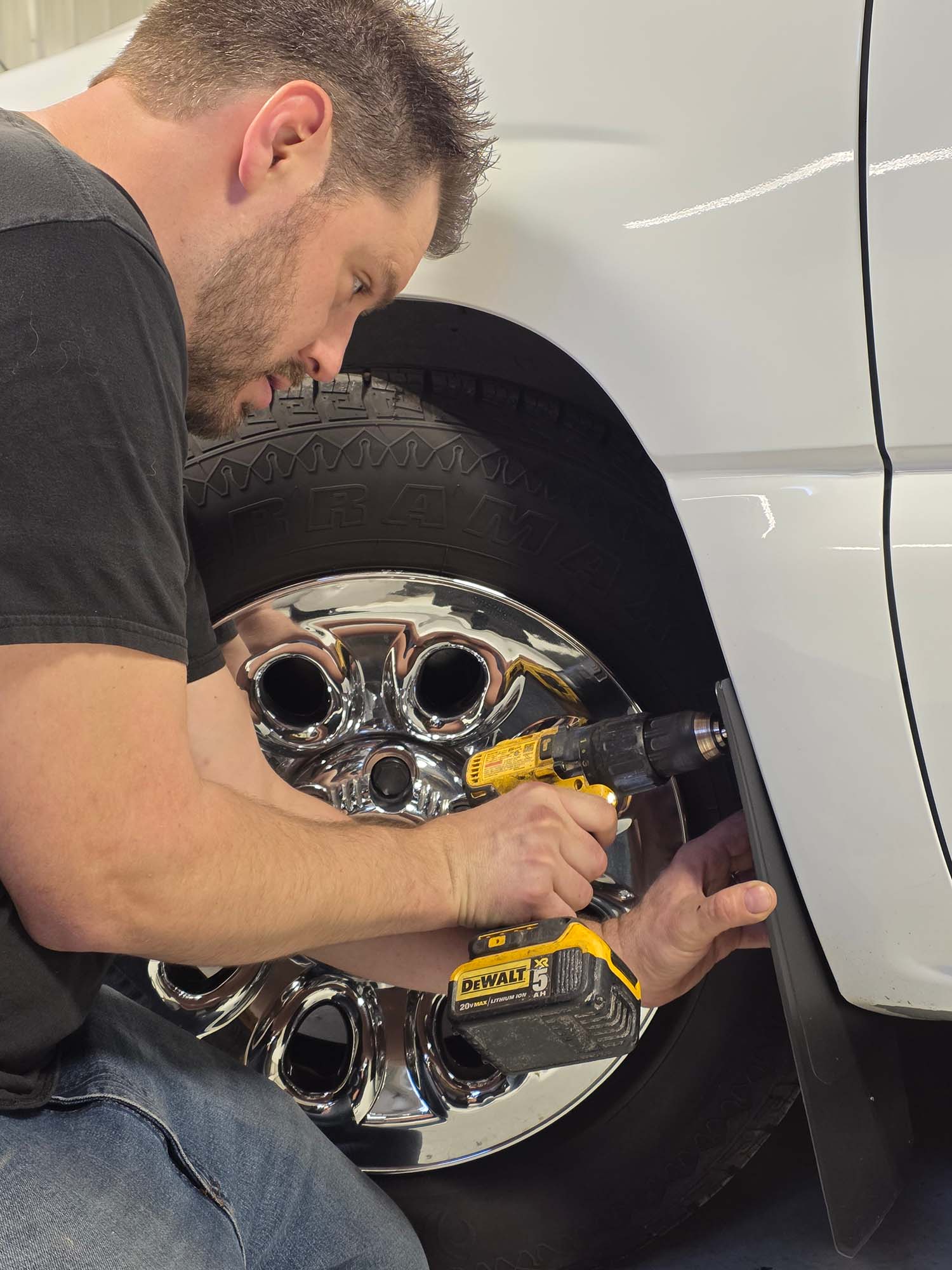 Installing Heavy Duty Mud Flaps on Truck