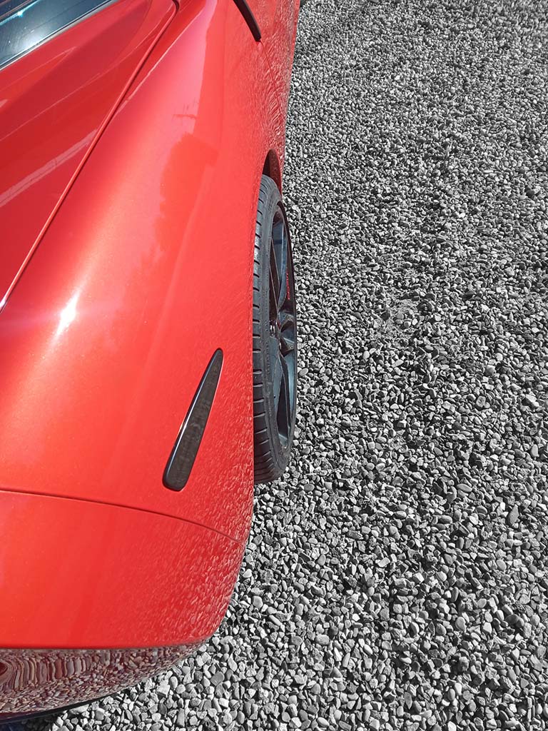 Wheel Spacers Installation on Red Corvette